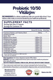 Probiotic 10/50 by Vitalzym Supplement Facts